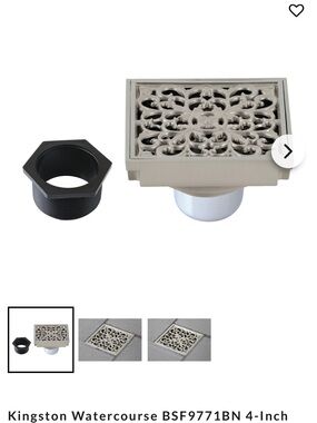 Kingston Brass Watercourse Decorative Shower Drain - Brushed Nickel